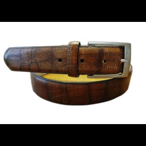 VTG Davis Bros Black Leather Belt Sz 42, 1-1/4 in Wide VGC READ
